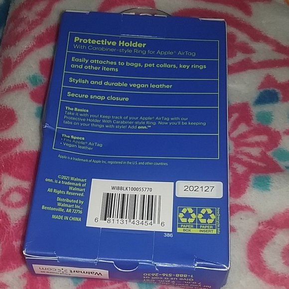 Protective Air Tag Holder Vegan Leather Black - Picture 6 of 6